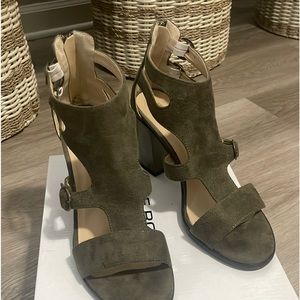 Gently used army green sandals